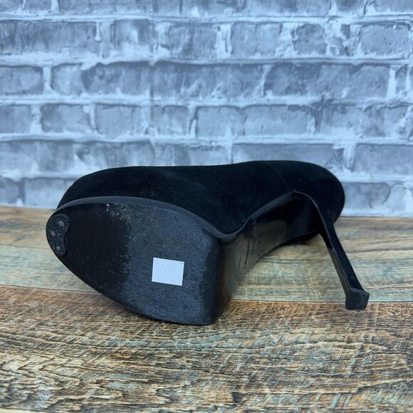 Yves Saint Laurent Tribtoo Black High Heel Suede Shoes Platform Pumps Women 41.5 - Picture 8 of 14